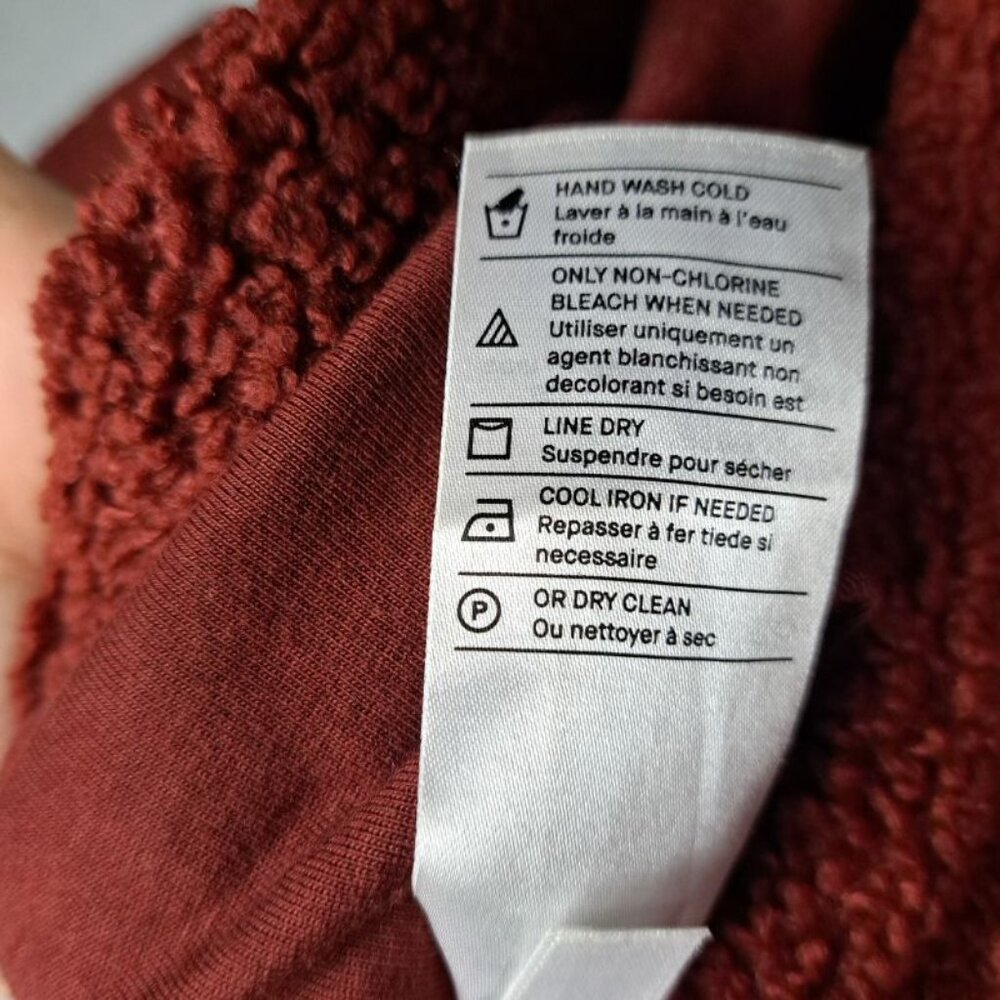 Vince Cozy Faux Fur Hoodie In Cordovan Size M - Picture 10 of 11